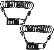 Abaodam 2pcs Bike Security Lock Code Combination Theft Cable Lock for Bicycles Durable and Flexible Keyless Convenience for Outdoor Use Black