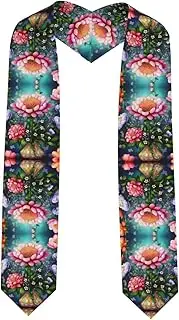 [SKKNT] Flower Diamond Painting Print Graduation Shawl Stole For Academic Commencements Honor Sash Congratulations Gift