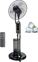 16"/18" Outdoor Pedestal Oscillating Misting Fan, 3-Speed High-Velocity Patio Misting Fans For Outside, Waterproof Tilting Fan With Mists For Outdoor Cooling(43cm/16in)