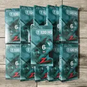 Bundle of 11 BRAND NEW & SEALED Zenith T120 HQ Blank VHS VCR Tapes6 Hours