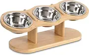 CILXGQLN Elevated Cat Bowls Raised Cat Food Bowls, 15° Tilted Pet Bowls for Cats Puppy Small Dogs, Raised Dog Bowl Stand Feeder Adjustable Dog Cat Food Water Bowls Stand with 3 Stainless Steel Bowls