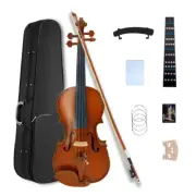 3/4 Violin Kit with Bow Case Shoulder Rest and Rosewood Fittings for Beginners