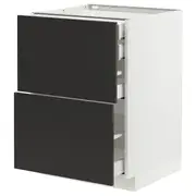 METOD / MAXIMERA base cb 2 frnts/2 low/1 md/1 hi drw, white/Nickebo matt anthracite, 60x60x80 cm