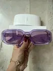 PRADA PR 17WS Transparent Purple Violet Women 49mm Small Rectangular Sunglasses