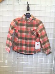 Teen Avery Flannel Jacket/Shacket color Coral Berm Plaid size x-small XS