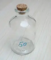 10pcs 50ml 20# Sample Vials Clear Glass Bottles with Corks Jars 72*42*12.5mm