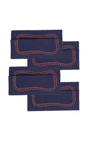 [Los Encajeros] Set of four Bowline Navy/Blood Orange cocktail napkins