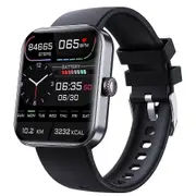 F57l 2023 New Smart Watch Blood Glucose Sugar 1.9inch 50+ Sport Smartwatch Men Women 24 Hour Heart Rate Fitness Tracker Black-b