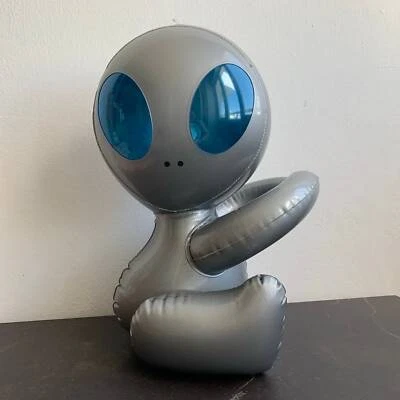 Vintage Inflatable Alien Figure with Blue Eyes - Spase Age-UFO- Halloween