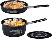 Camping Cookware Set | Camp Cook Pot and Pan Set - Stewing Frying Outdoor Compact Tools for Survival Backpacking Hiking Hunting RV Beach Trip Couples