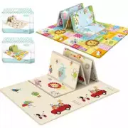 Non-Slip Play Mat Foldable Baby Crawling Mat Reversible Play Gym Mat Waterproofs