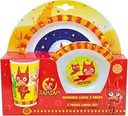 FUN HOUSE SAMSAM 005826 Children's Dinner Set with Plate, Bowl and Glass