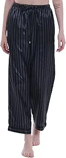 [Lavenderi] Women's Silk Satin Pajama Pants, Long Sleep Pants with Drawstring
