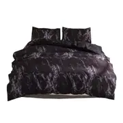 Black Marble Doona Duvet Quilt Cover Set Bed