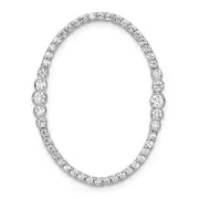 14k White Gold 3/4 Ct. Lab Grown Diamond VS/SI+ G+ Oval Chain Slide Pendant