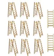 20PCS Wooden Mini Ladders Fairy Garden Accessories for Dollhouse Decor