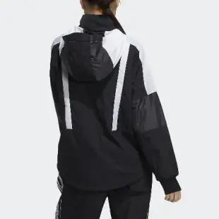 adidas 外套 Sport Color 女款 黑 愛迪達 寬鬆 防風 立領 連帽 可收 網眼 H09730