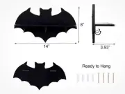 Black Bat Shaped Floating Shelf : BATMAN FANS -Action Figures, Die Cast, Pops