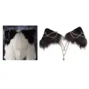 Dangle Chain Animal Ears Barrettes Kids Wolf Hairpins Hair Accessories