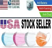 50 Pcs Medical,Surgical,Dental 3-Layers Face Mask Blue20,White10,Pink10,Orange10
