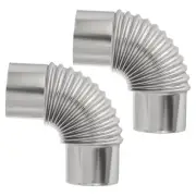 90 Degree Stove Pipe, 2Pcs 2.95Inch Elbow Stainless Steel Chimney Flue Extension
