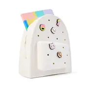 Mini Backpack with Charms - White