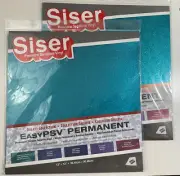 10 Siser EasyPSV Permanent Pressure Sensitive Vinyl Sheets 12 X 12 Aqua Glitter