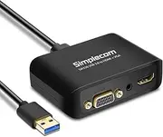 Simplecom DA326 USB 3.0 to HDMI + VGA Video Adapter with 3.5mm Audio Full HD 1080p