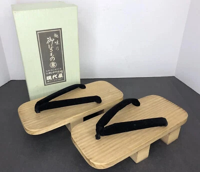 Japanese Wood Geta Zouri Sandals Modern House Kimono Traditional Clogs Sapporo