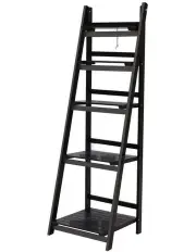 [Artiss] Display Shelf 5 Tier Wooden Ladder Stand in Brown