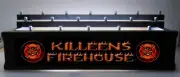 BLACK FINISH LIGHTED FIREMANS 18 TAP HANDLE DISPLAY PERSONALIZED BAR SIGN