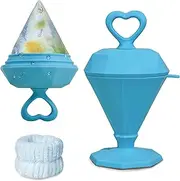 Rena Chris Ice Roller for Face - Diamond Ice Facial Roller, Reach Detailed Areas, De-Puff Eye Bags, Reusable Massage Silicone Ice Mold with Face Wash Wristband, Skin Care Tools for Women (Blue)
