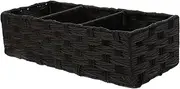 1pc Straw Storage Box Home Decor Basket with Lid Utensil Holder Decor Storage Basket Black Recycled Storage Basket Navy Baskets Living Room Accessory Decorative Storage Container CRILSTYLEO