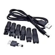 Charging Converter Connector USB Adapter Universal Replacement Adapter for Beauty Instruments Hair Clippers Desk Lamps 7pcs and USB cable
