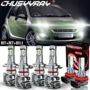 For Smart Forfour 2005-2007 6x 6000K LED Hi/Lo Headlight Bulbs + Fog Light Kit (for: Smart)