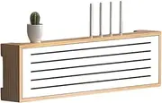 Solid Wood Wall Mounted Router Storage Box for TV Set Top Box and Wireless WiFi Router 70cm Length Shielding Storage Shelf for Sorting Out Cables and Enhancing WiFi Signal