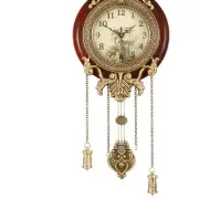 Stylish 9-Inch Retro Floral Wall Clock with Silent Pendulum for Home Elegance