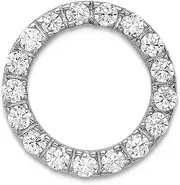 [JewelryWeb] 925 Sterling Silver Solid Polished Prong set CZ Simulated Diamond Chain Slide Pendant 16x16mm Wide Chain Necklace for Women and Men