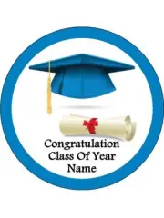 Graduation Hat Class Of 2024 Cake Topper Edible Icing Cake Decorations (3 Sizes)