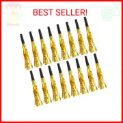 Sumind 24 Pieces Gold Noise Makers Glitter Noise Makers Metallic Fringed Party B
