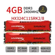8GB 2x 4GB DDR3 2400MHz HX324C11SRK2/8 240pin DIMM Memory SDRAM HyperX SAVAGE BT