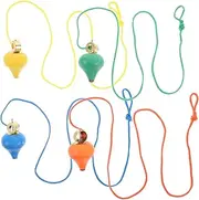 FOYTOKI 6pcs Preschool Wooden Spinning Tops for Toddlers Gyroscope Toy Educational Toy Pull Along Gyroscope Retro Handheld Movement