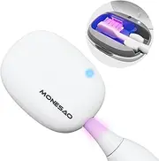 MONESAO Toothbrush Sanitizer Case, Portable Mini Toothbrush Covers with Holder, Rechargeable Travel Home Toothbrush And Holder, Cleaner Case for All Electric & Manual Toothbrushes (White)