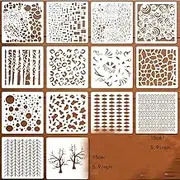 Drawing Painting Stencils Set, 14 Template Stencils for Crafts Reusable, Plastic Painting Stencils for Painting on Wood