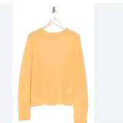 NWT $295 Vince Featherweight Rib Crewneck Sweater 2X SUNSET/ TANGELO WOOL