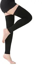 Thigh High Compression Stocking Footless, Thigh-High Leg Compression Sleeves Unisex, 20-30 mmHg Graduated Compression Opaque