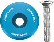 uxcell 1 1/4" OD Bike Headset Stem Top Cap Aluminum Alloy Cycling Headset Cover Stem with M6 Bolt for MTB Road Mountain Bicycle, Blue