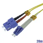 20M LC/UPC-SC/UPC Fiber Optic Duplex Single-Mode Optical Patch Cable OFNR/LSZH