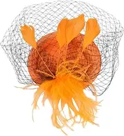 [Healeved] Fascinators for Women Elegant Mesh Headband with Retro Plume Veil Design for Tea Parties Weddings Dance Events Eye Catching Headwear Accessory