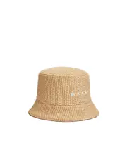 Marni Logo Embroidered Flat-Peak Bucket Hat S,M Nude